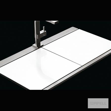 Νεροχύτης Κουζίνας Ανοξείδωτος Iris 89,7x51 Αpell Inox White glass