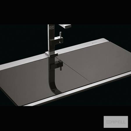 Νεροχύτης Κουζίνας Ανοξείδωτος Iris 89,7x51 Αpell Inox Black glass