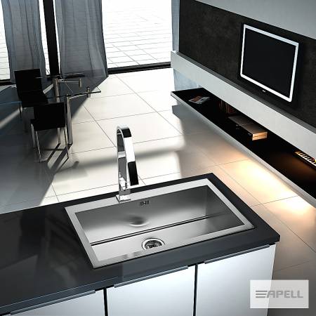 Νεροχύτης Κουζίνας Ανοξείδωτος Amalthea 79x50 Αpell Inox Λείο