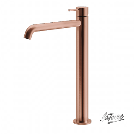 Μπαταρία Νιπτήρα Υψηλή με Βαλβίδα Clic-Clac Elle316 La Torre  PVD Rose-Gold