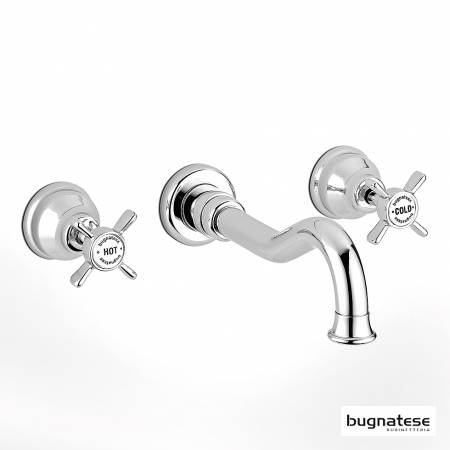 Μπαταρία Νιπτήρα Τοίχου 3 οπών Princeton Bugnatese Chrome