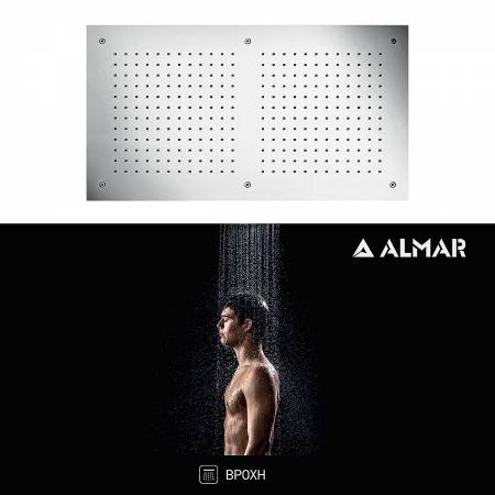 Κεφαλή Ντουζ Εντοιχισμού Οροφής 70x38 Almar Inox Chrome