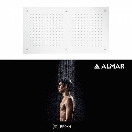 Κεφαλή Ντουζ Εντοιχισμού Οροφής 70x38 Almar White Matt