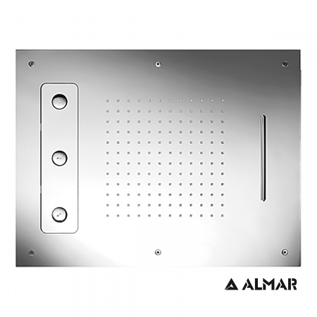 Κεφαλή Ντουζ Εντοιχισμού Οροφής 63x48 Almar Inox Brushed