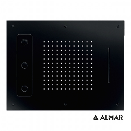 Κεφαλή Ντουζ Εντοιχισμού Οροφής 63x48 Almar Inox Black Matt