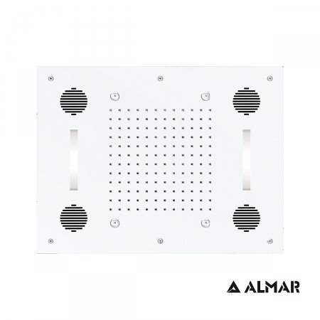 Κεφαλή Ντουζ Εντοιχισμού Οροφής Temptation 63x48 με Σύνδεση Bluetooth και Χρωματοθεραπεία, Almar Inox Chrome
