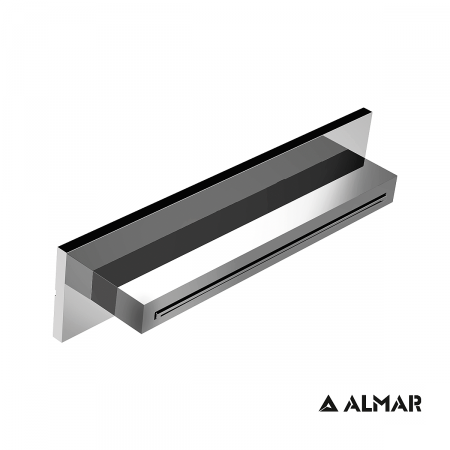 Καταρράκτης Ντουζ XL 34,6x8 Almar Brushed Inox