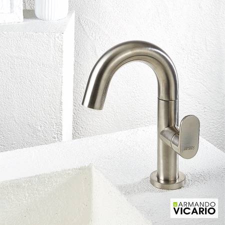 Μπαταρία Νιπτήρα με Βαλβίδα Clic-Clac Slim Vicario Inox