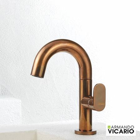 Μπαταρία Νιπτήρα με Βαλβίδα Clic-ClacSlim Vicario natural Brass