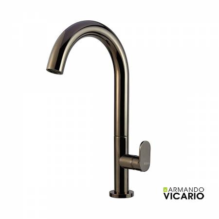 Μπαταρία Νιπτήρα Υψηλή με Βαλβίδα Clic-Clac Slim Vicario Black Chrome