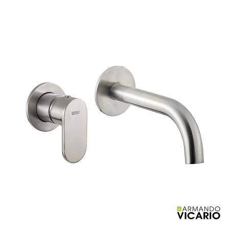 Μπαταρία Νιπτήρα Τοίχου Slim Vicario Inox