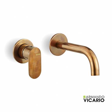 Μπαταρία Νιπτήρα Τοίχου Slim Vicario natural Brass