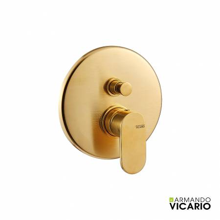 Μίκτης Εντοιχισμού 2 Εξόδων Slim Vicario Brushed Gold