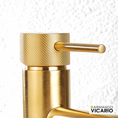 Μπαταρία Νιπτήρα με Βαλβίδα Clic-Clac Industrial Vicario Brushed Gold