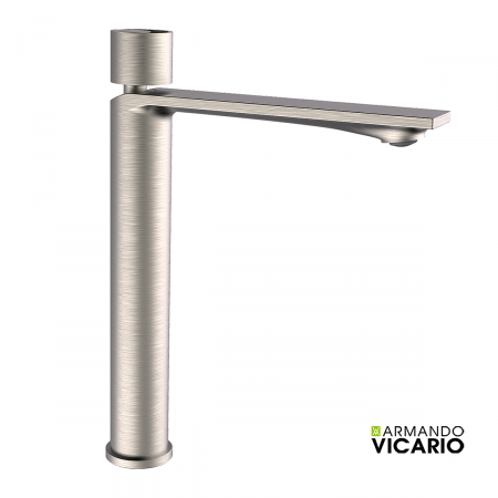 Μπαταρία Νιπτήρα Υψηλή με Βαλβίδα Clic-Clac Halo Vicario Inox