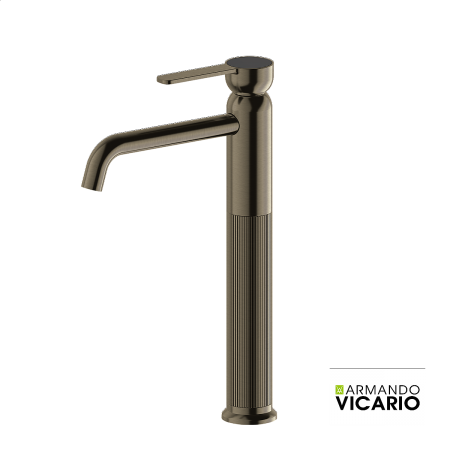 Μπαταρία Νιπτήρα Υψηλή με Βαλβίδα Clic-Clac Lumiere Vicario Black Brushed