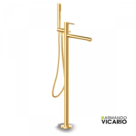 Μπαταρία Λουτρού Επιδαπέδια Cyrcus Vicario Brushed Gold