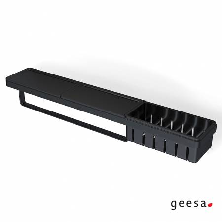 Εταζέρα 63x10,8 εκ. με μπουκ/θηκη & πετς/στρα Frame Geesa Black Matt