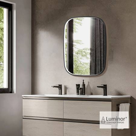 Καθρέπτης Μπάνιου FIZ 60x80 Luminor Black Brushed