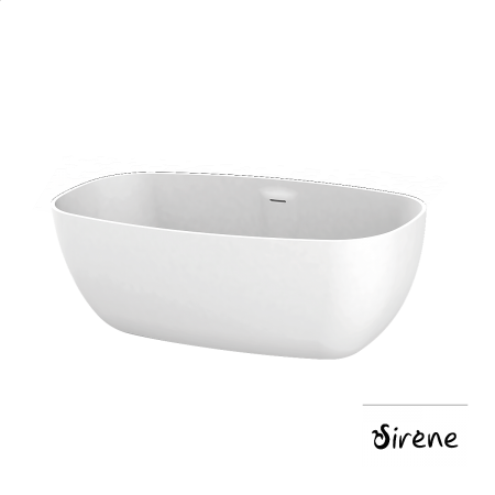 Μπανιέρα Solid Surface Ελεύθερης Τοποθέτησης U2 Freestanding 165x85, Sirene White Matt