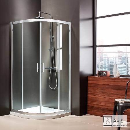 Ημικυκλική Καμπίνα Ντουζιέρας QUADRANT 90 (87-89εκ.), AXIS Clean Glass Chrome