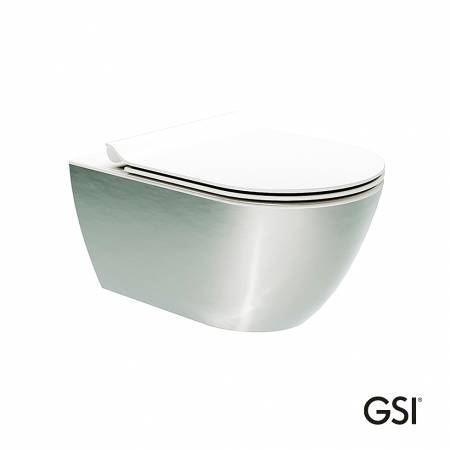 Λεκάνη Κρεμαστή Pura/55 Swirlflush με κάλυμμα MS86SC Super Slim Soft Close, GSI Platinum/White