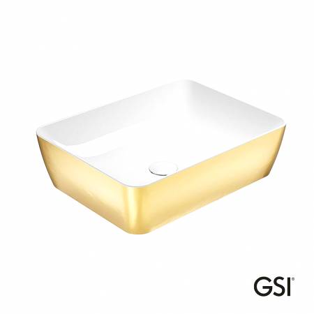 Νιπτήρας Πορσελάνης Sand 50x38 GSI Gold/White