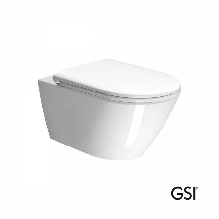 Λεκάνη Κρεμαστή Kube-X/55 Swirlflush με κάλυμμα Slim Soft Close MS99C, GSI White