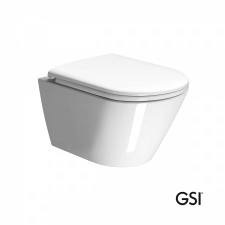 Λεκάνη Κρεμαστή Kube-X/50 Swirlflush με κάλυμμα Slim Soft Close MS99C, GSI White