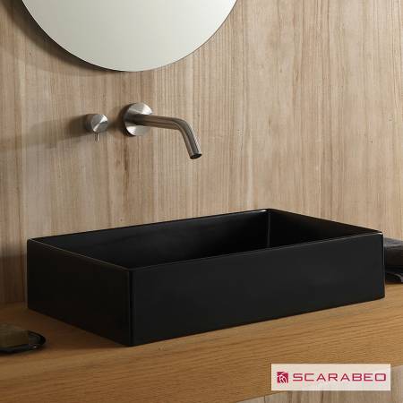 Νιπτήρας Πορσελάνης Teorema2.0 60x40 Scarabeo Ardesia (Black Matt)