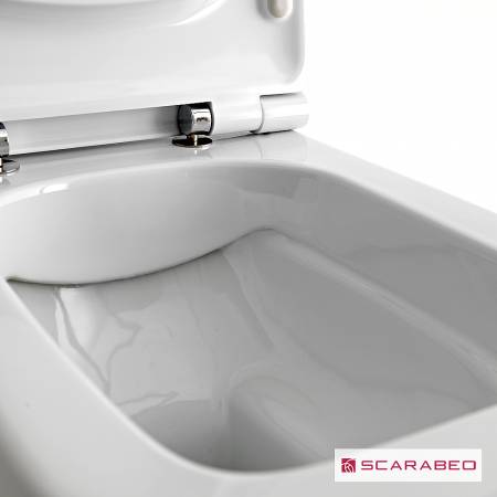 Λεκάνη Κρεμαστή TEOREMA/52 Clean-Flush με κάλυμμα Slim Soft Close, Scarabeo White