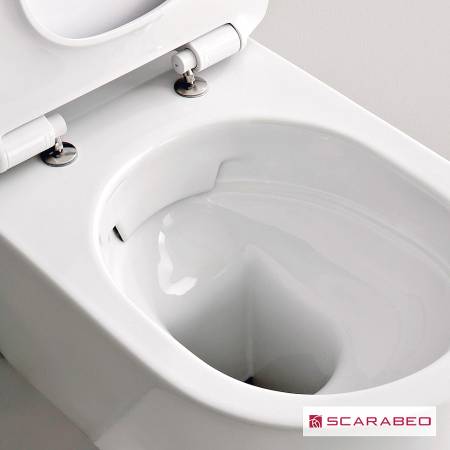 Λεκάνη Κρεμαστή MOON/50,5 Clean-Flush με κάλυμμα Slim Soft Close, Scarabeo White