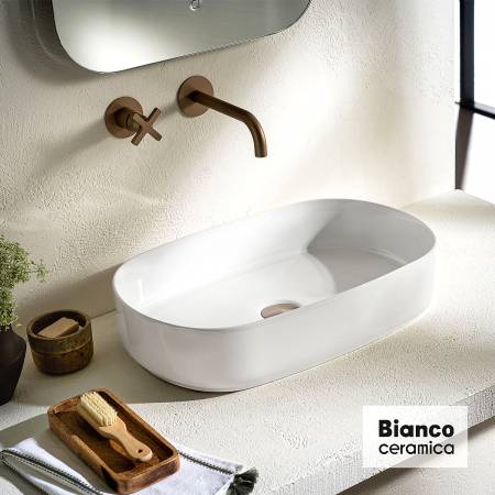 Νιπτήρας Πορσελάνης 55x36 Bianco Ceramica White