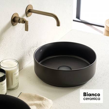 Νιπτήρας Πορσελάνης Φ36 Bianco Ceramica anthracite Matt