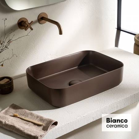 Νιπτήρας Πορσελάνης 50x36 Bianco Ceramica taupe Matt