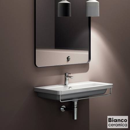 Νιπτήρας Πορσελάνης Urban 80x35 (1 οπή) Bianco Ceramica White