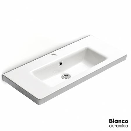 Νιπτήρας Πορσελάνης Urban 80x35 (1 οπή) Bianco Ceramica White