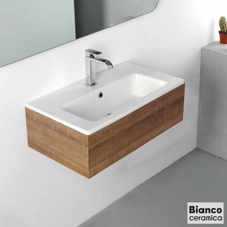 Νιπτήρας Πορσελάνης 60x36 (1 οπή) Bianco Ceramica White