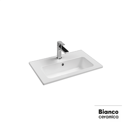 Νιπτήρας Πορσελάνης 60x36 (1 οπή) Bianco Ceramica White