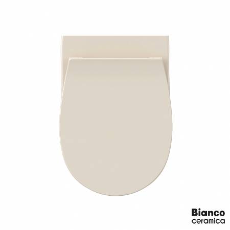 Λεκάνη Κρεμαστή LENTA/53 Rimless με κάλυμμα Soft Close MS38C, Bianco Ceramica Ivory Matt