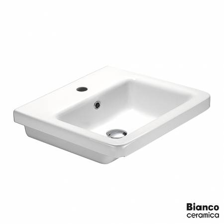 Νιπτήρας Πορσελάνης City 80x45 (1 οπή) Bianco Ceramica White