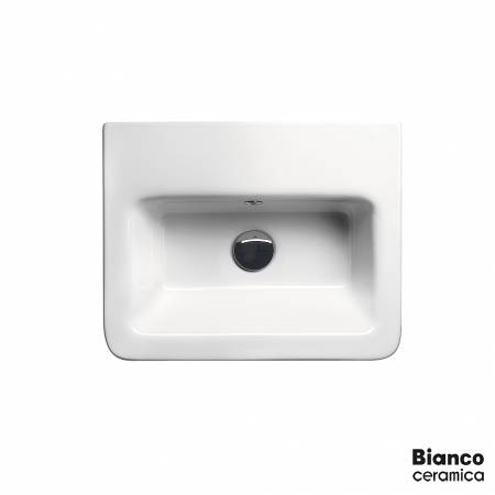 Νιπτήρας Πορσελάνης City 50x40 (1 οπή) Bianco Ceramica White