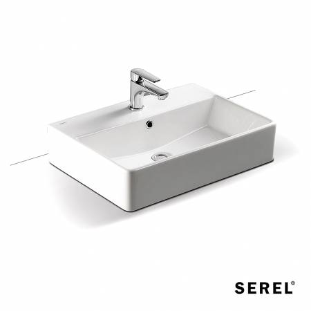 Νιπτήρας Πορσελάνης Tetra 60x42 (1 οπή) SEREL White