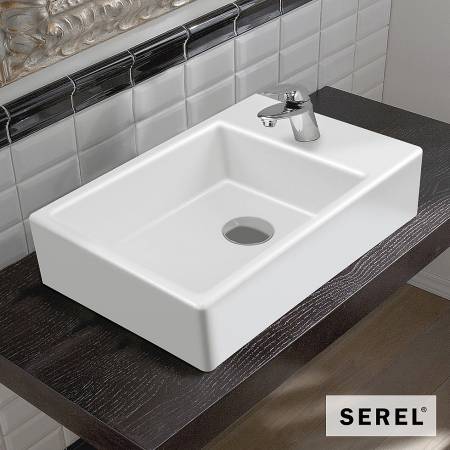 Νιπτήρας Πορσελάνης Tetra 45x28 (1 οπή) SEREL White