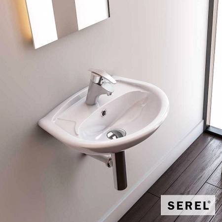 Νιπτήρας Πορσελάνης 45x35 (1 οπή) SEREL White