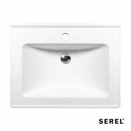 Νιπτήρας Πορσελάνης Slim 60x46 (1 οπή) SEREL White