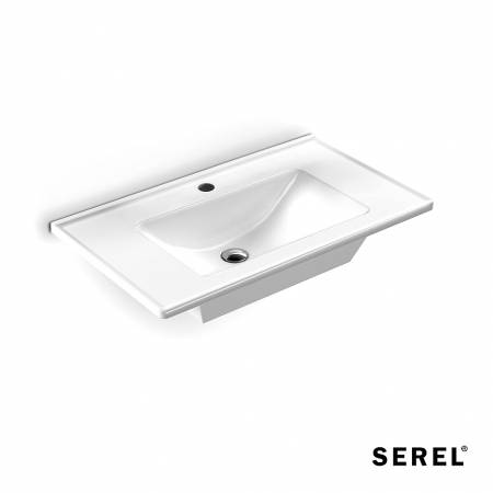 Νιπτήρας Πορσελάνης Slim 80x46 (1 οπή) SEREL White