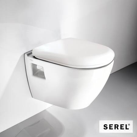 Λεκάνη Κρεμαστή SMART12/48,5 με Απλό κάλυμμα 6001, Serel White