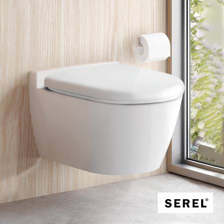 Λεκάνη Κρεμαστή SMART25/52 με Απλό κάλυμμα 6001, Serel White