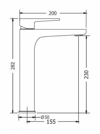 ΜΠΑΤΑΡΙΑ ΝΙΠΤΗΡΟΣ ΨΗΛΗ OPTIMA PLUS TOTAL BLACK MATT ΡΟΥΞΟΥΝΙ 200mm